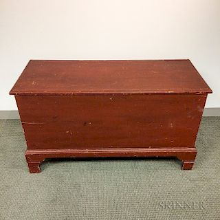 Country Red-painted Pine Six-board Chest