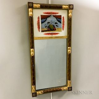 Classical-style Grain- and Reverse-painted Tabernacle Mirror