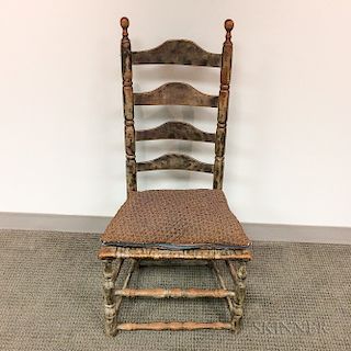 Smoke-painted Ladder-back Side Chair