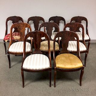 Set of Nine Mahogany Gondola Chairs