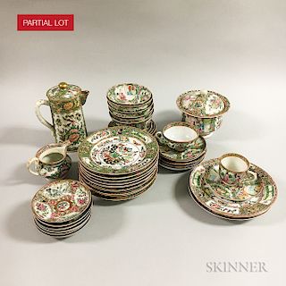 Approximately Forty-five Pieces of Rose Medallion Porcelain Tableware.  Estimate $250-350