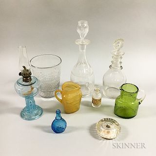 Nine Decorative Glass Items