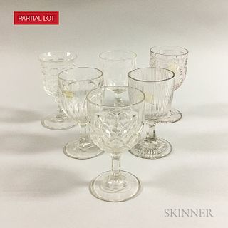 Thirty-eight Colorless Pressed Glass Goblets.  Estimate $150-250