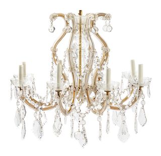 A Continental Cased Glass Chandelier