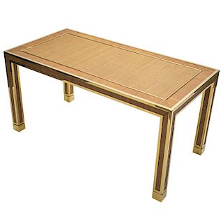 Mid Century Brass and Bamboo Dining Table Style of Gabriella Crespi, 1970s