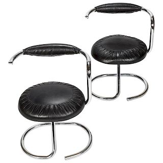 Midcentury Set of 6 Italian Chrome Cobra Chairs by Giotto Stoppino, 1970s