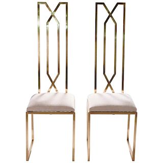 Rare Pair of Chairs by Willy Rizzo for Maison Jansen, 1970s