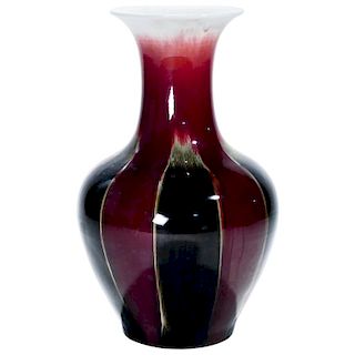 Large French Ceramic Vase Sang De Boeuf, 1960s