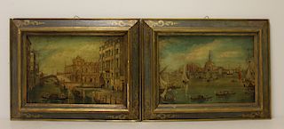 UNSIGNED. 2 Venetian Oils on panel.