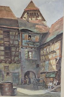 OBRECHT, E. Signed & Dated. Watercolor