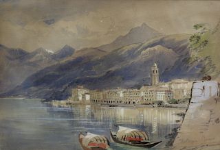 JAMES HOLLAND. Watercolor "Bellagio Como"