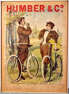 Large Humber Bicycle Company Advertising Poster P