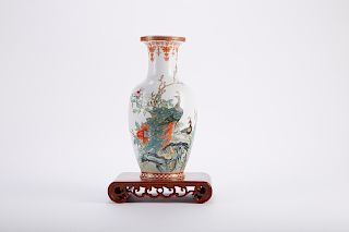Chinese Porcelain Vase w/ Stand