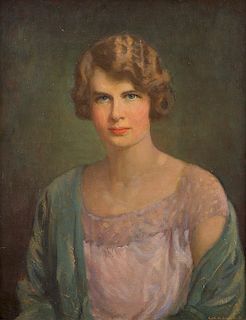 Carl Rawson Portrait of a Woman Oil on Canvas