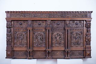 German Heavily Carved Renaissance Wood Mantel