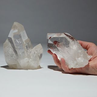 2 Quartz Crystal Scepters with Associated Points