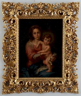 After Murillo Madonna and Child Oil on Canvas