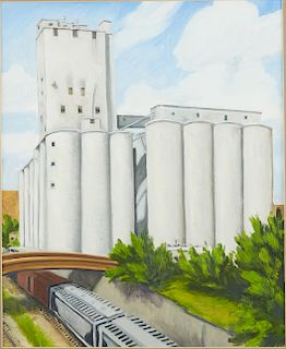Rod Massey "Grain Elevator" Oil on Canvas 
