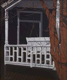 Pair of Janice Colker "Porch Swing" Paintings
