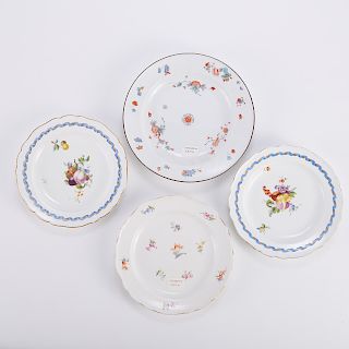 Group of 4 Early Meissen Plates