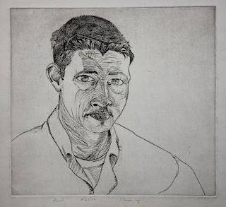 Richard Jerzy  (1944 - 2001) Self Portrait Etching