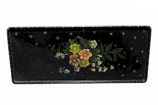 English Victorian Hand Painted Tole Tray