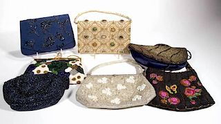 VINTAGE AND MODERN BEADED / JEWELED LADY'S PURSES, LOT OF SEVEN