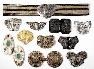 ASSORTED VINTAGE BUCKLES, LOT OF 12