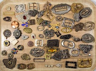 ASSORTED VINTAGE BUCKLES, LOT OF 65