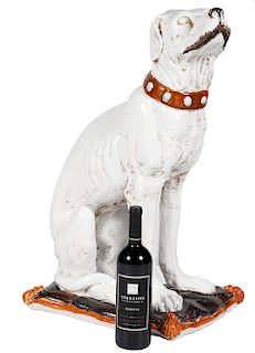 Large Italian Ceramic Seated Dog