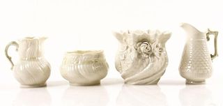 Collection of Four Irish Belleek Porcelain Items
