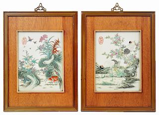 Pr. 20th C. Framed Chinese Porcelain Plaques