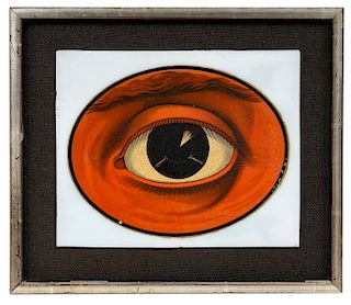 Style of Fornasetti 'All Seeing' Painting/Glass
