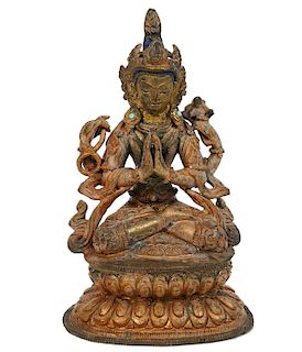 Tibetan Buddhist Deity Chenrezig Figure