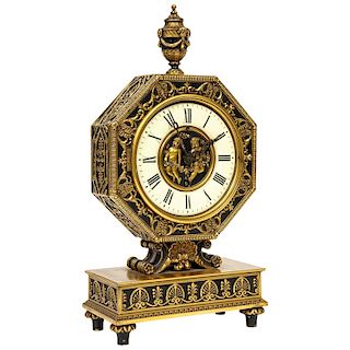 E.F. Caldwell & Co., an American Gilt and Patinated Bronze Clock
