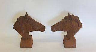 Pair Of Iron Horse Heads.