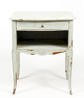 French Light Blue Painted One Drawer Stand