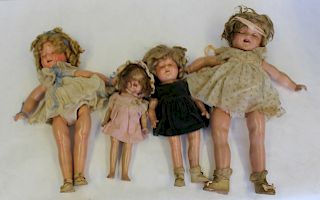 SHIRLEY TEMPLE. Lot Of 4 Antique Dolls.