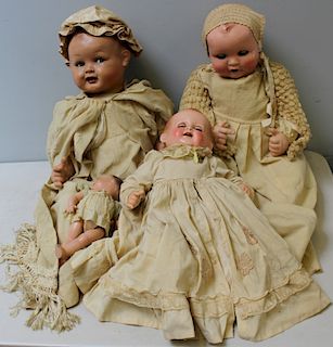 4 Antique Dolls In Original Clothes.