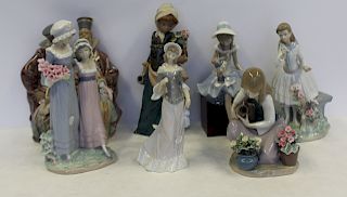 Lladro. Grouping of 7 Porcelain Figurines.