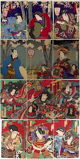Group of Kabuki Prints Incl. Kunichika.