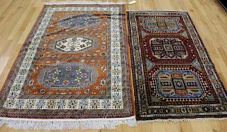 2 Vintage And Finely Hand Woven Kazak Style