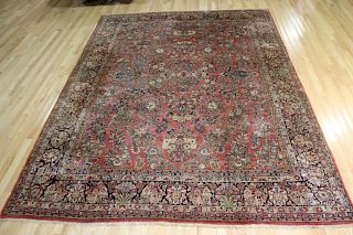 Antique And Finely Hand Woven Sarouk carpet.