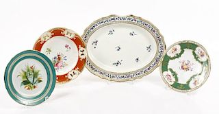 Group of Four Gilt Porcelain Plates & Platters