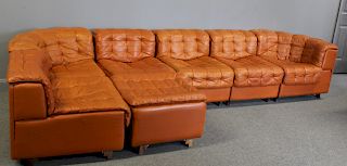 DE SEDE Leather Sectional Sofa and Ottoman