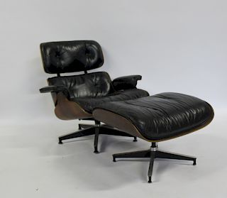 CHARLES EAMES. Midcentury Lounge Chair & Ottoman.