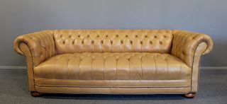 Vintage And Fine Quality Leather Chesterfield Sofa