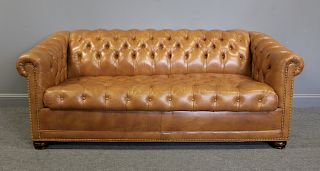 Fine Quality Leather Chesterfield Sofa / Bed