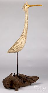 Vernon Bryant carved and painted egret