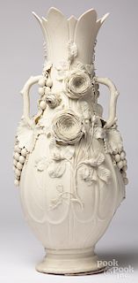 Large parian floral vase